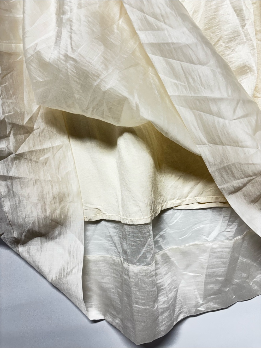 ✨Future Collective Pearl Ivory Midi Skirt Size 8 Lined Lyocell Blend - Picture 11 of 14